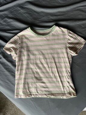 art class Striped Short-Sleeve Tee in Olive, Cream & Rust